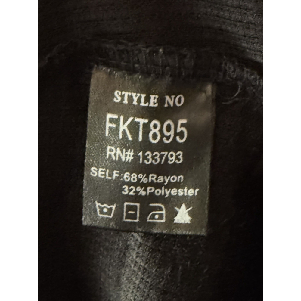 POL Waffle Knit Henley Top Women’s Large Black Contrast Collar Snap Side - Picture 5 of 5